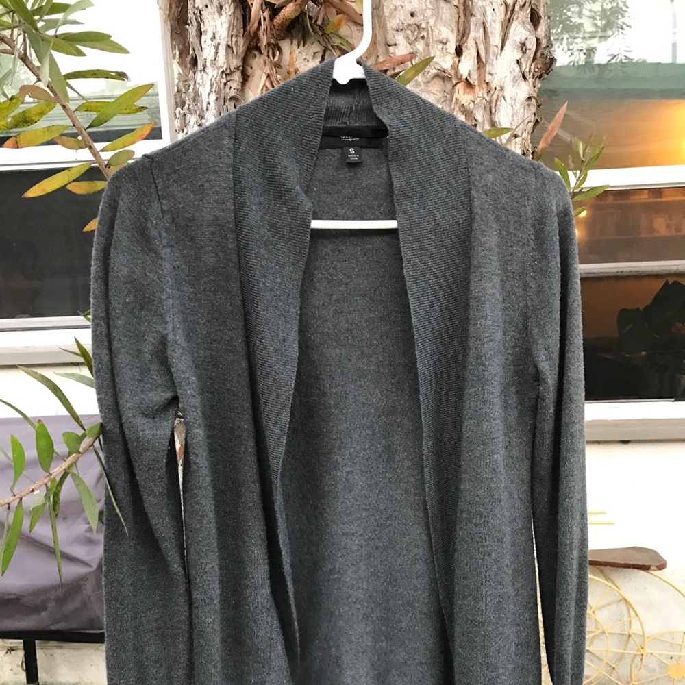 Gray lightweight cardigan sweater